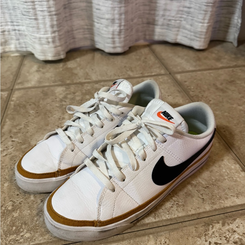 Nike Court Legacy White and Tan Women's Sneakers